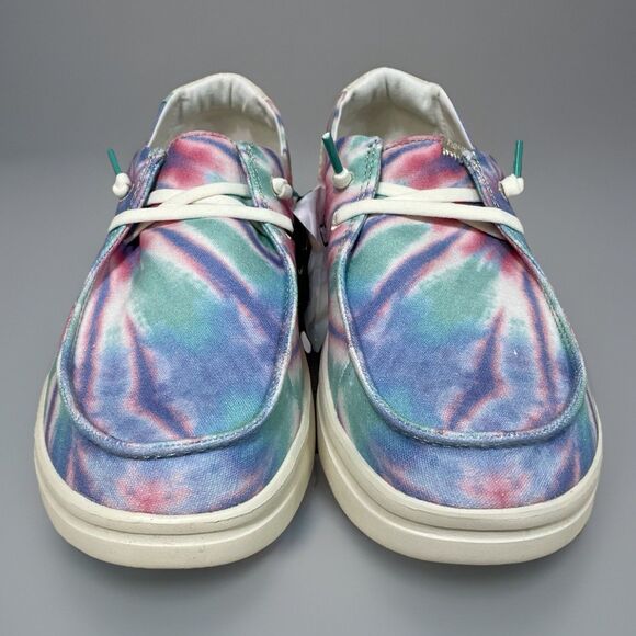 Hey Dude Wendy Rise Candy Tie Dye Slip-Ons Women's Sz 7 Pink Blue White New - Picture 5 of 9